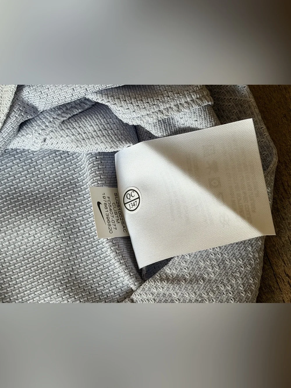 Nike Rafael Nadal Custom Athlete Issued Tennis Shirt Grey.